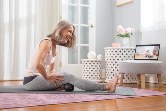 Join Dianne Glass every Wednesday for a Zoom YBR Black Ball Class. Feel better in your body and move with ease.